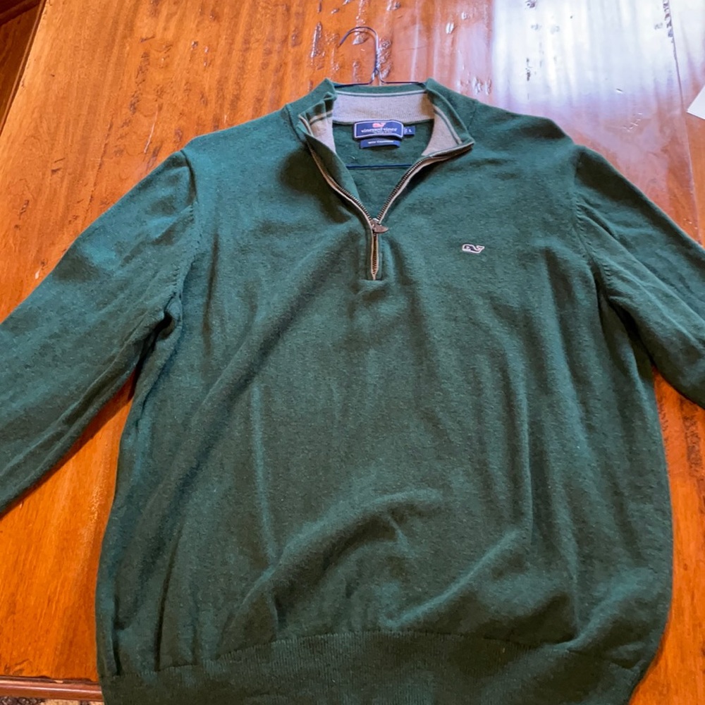 Vineyard vines half zip sweater with cashmere